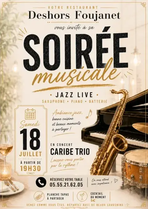 ✨  Une soirée jazz vous attend...